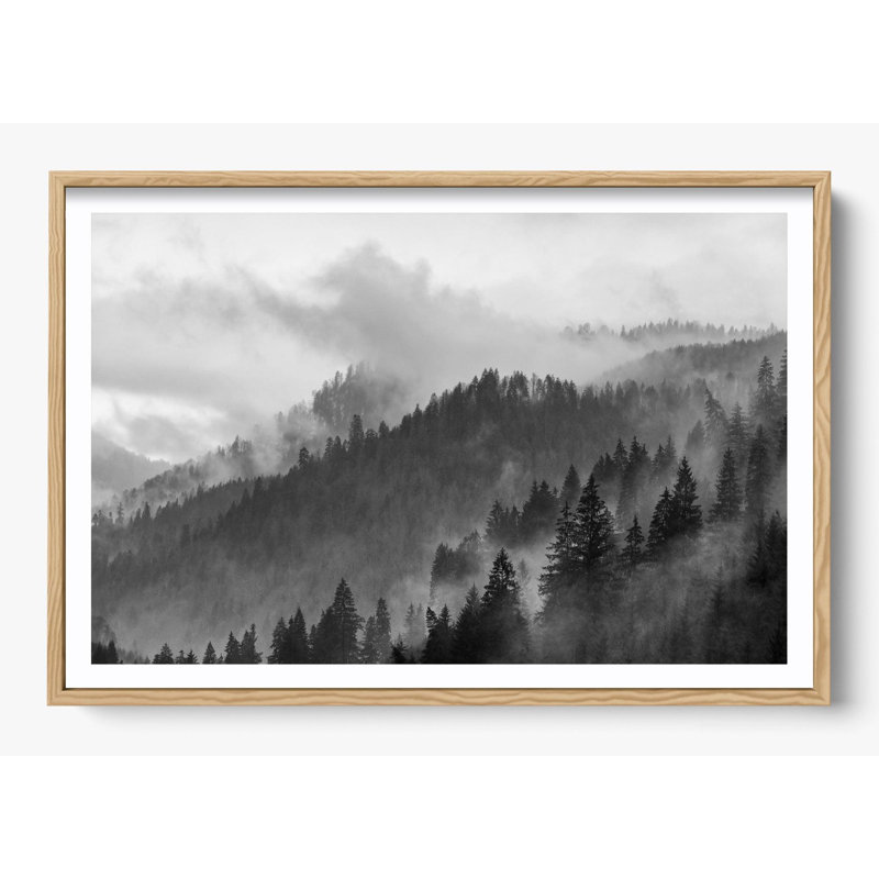 «Gray Mountain», Bois naturel, Impression encadrée avec passe-partout, H 30 po x l 42 po