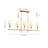 5 - Light Kitchen Island Linear Chandelier With Tapered Fabric Shades