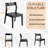 Morven Mid-Century Solid Wood Stackable Dining Chair, MVC-48-W, with Angular Back & Contoured Seat, Ebony Black-664416985