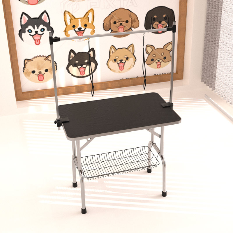 Table de toilettage professionnelle pour chien avec support réglable