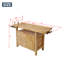 Établi 55 po en bois d'acacia avec 3 tiroirs