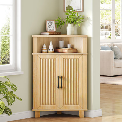 Small Corner Cabinet with 1 Adjustable Shelf