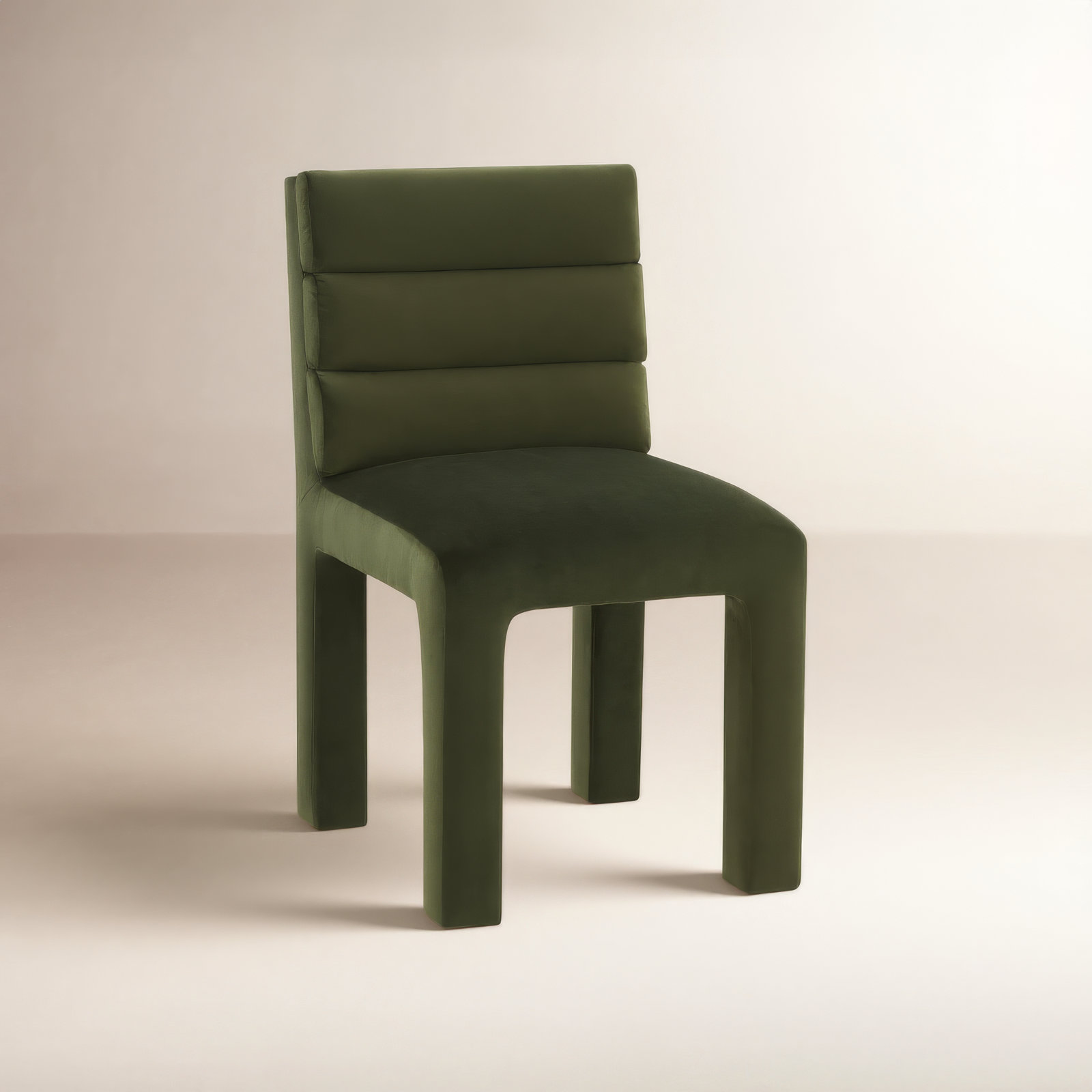 Shepha Tufted Side Chair, Forest Green Velvet