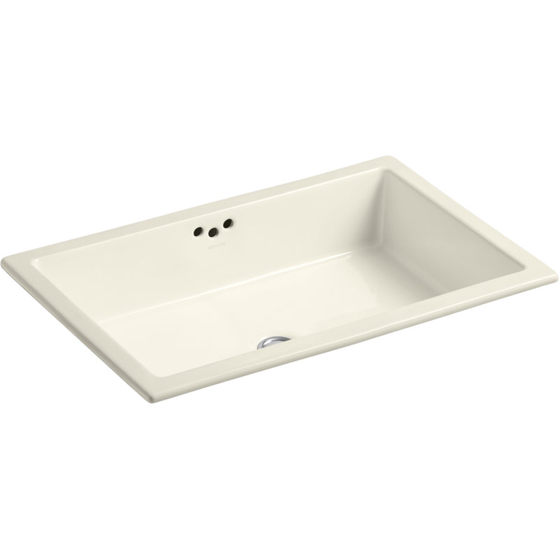 Kathryn Vitreous China Rectangular Undermount Bathroom Sink and Overflow, Almond