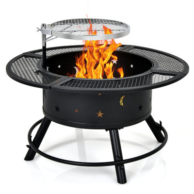 32'' Round Steel Fire Pit Log Grate