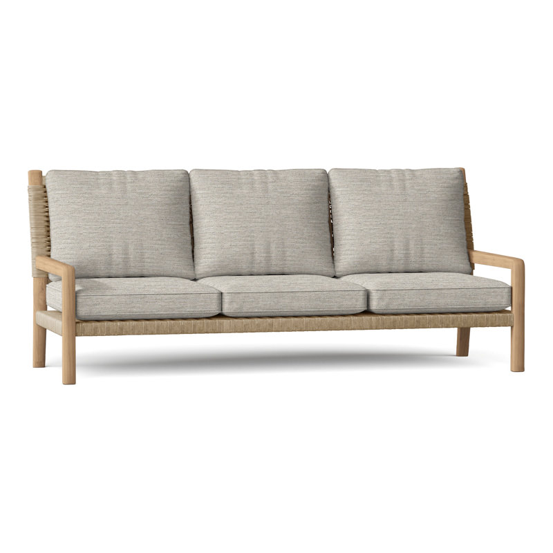 Hudson Outdoor 3 - Seat Patio Sofa, Fog, Charcoal Lace