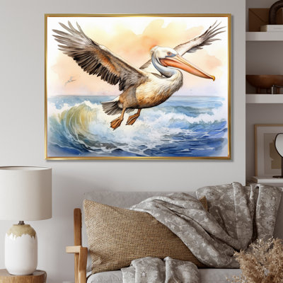 «Majestic Pelican Seabird I», reproduction sur toile