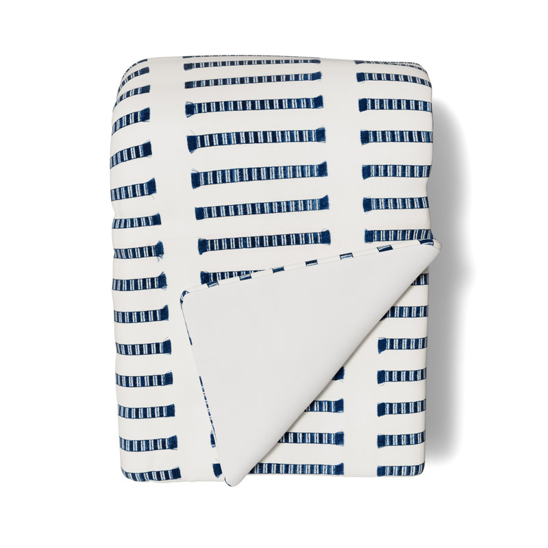 Latera Throw Blanket, White/Blue