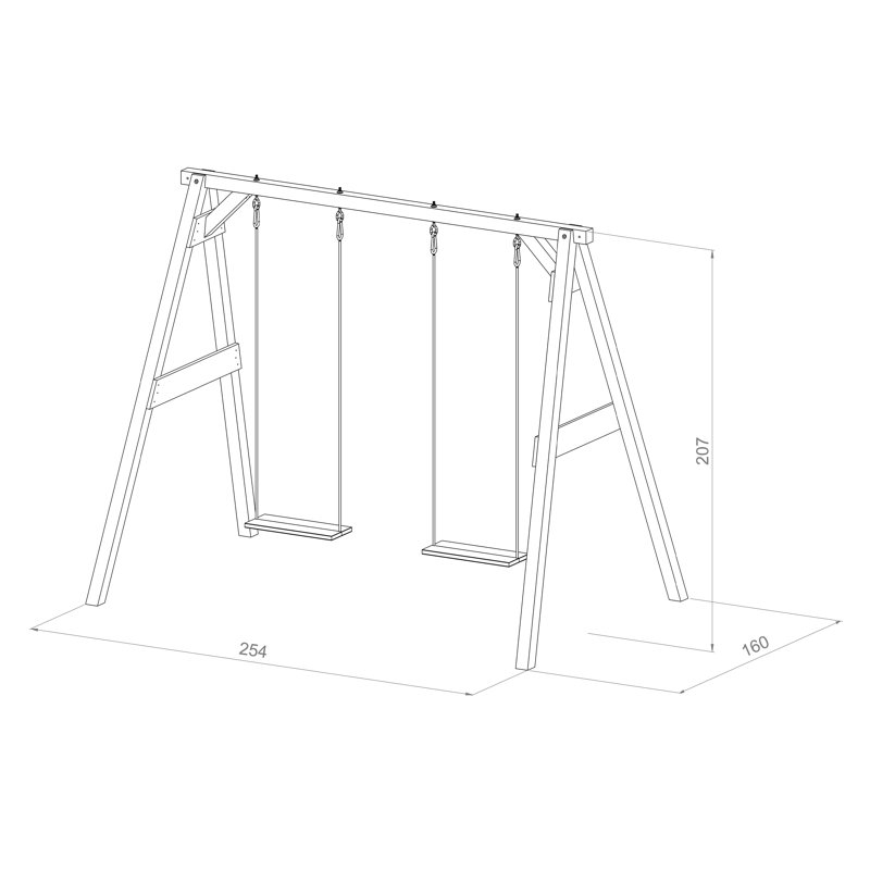 AXI Hemlock Swing Set with 2 Swing(s), Grey/White