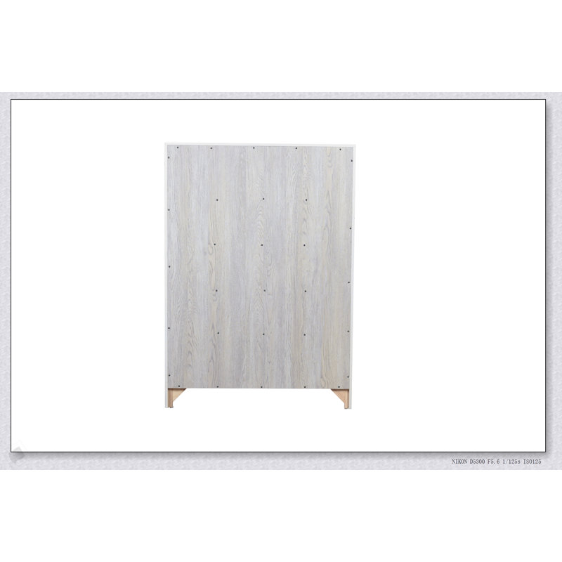 Commode à 5 tiroirs de style moderne en bois rustique naturel, parfaite pour les chambres à coucher contemporaines et amplement de rangement