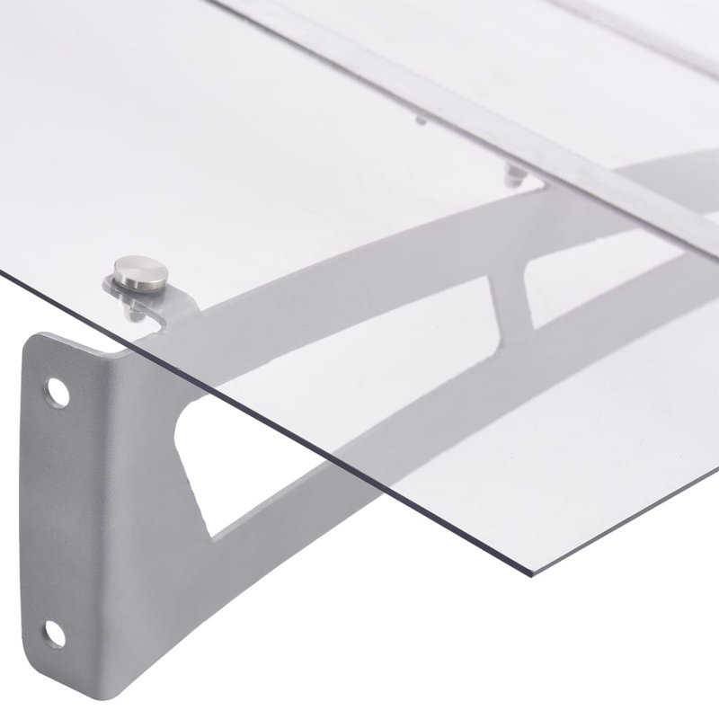 Dakota Fields 90cm D Glass Clear Cover Retractable Door / Window Awning, 47.24Cm H x 150Cm L x 90Cm W