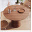 Table de salle à manger circulaire en bois de 43 pouces, table ronde minimaliste moderne, table de salle à manger en grain de bois naturel, une poignée et deux paquets