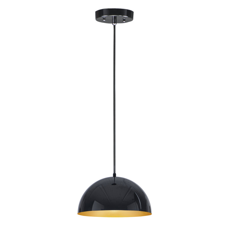 Demetrices 1 - Light LED Dome Pendant, 8" H x 14" W x 14" D