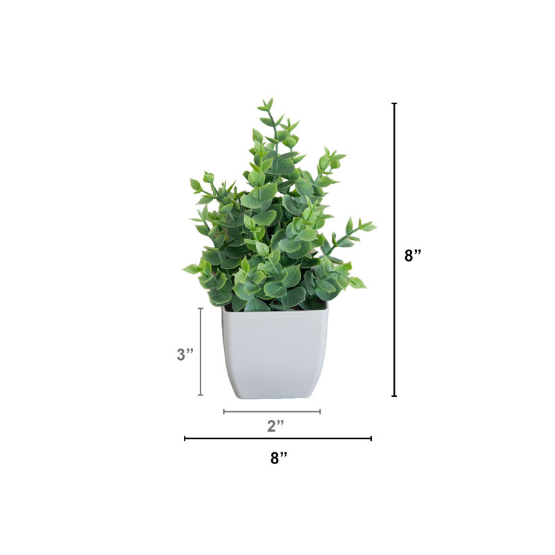 8 po Mini plantes artificielles en pot - ensemble de 4