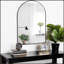 Miroir de salle de bain arqué en métal pour mur avec verre HD et cadre antirouille