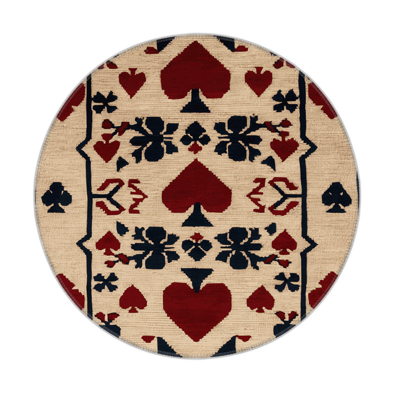 French Brown Indoor and Outdoor Area Rug, Round 5'