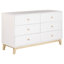 Commode 6 tiroirs - Commode en bois MOD 60 pouces avec finition neutre et poignées et pieds de tiroir en bois - Commode Alaterre Furniture (Blanc)