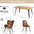 7-Piece Dining Table Set for 6, Wave-Edge Dining Table with 6 Upholstered Chairs Contemporary Dining Room Home Dining Furniture-233220604-227339143