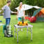 2ft Folding Camping Table with 2 Adjustable Height, Portable Foldable Picnic Tables for Picnic/Camping