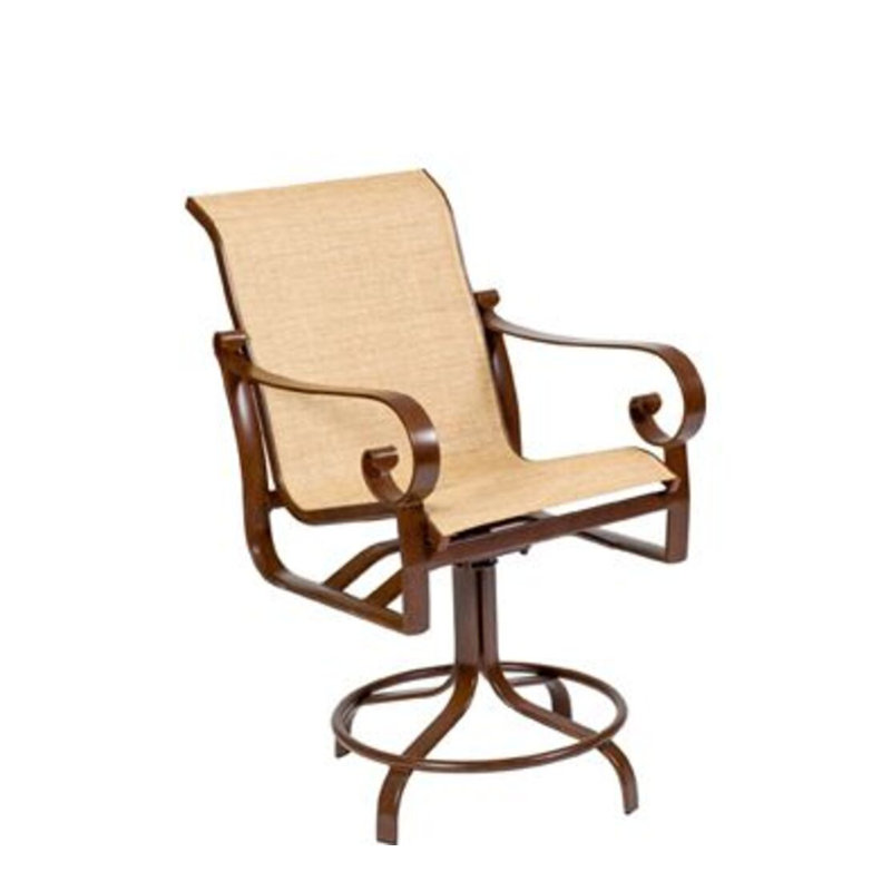 Belden Outdoor Swivel Bar Stool, Graphite, Pewter