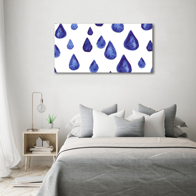 Blue Drops - Wrapped Canvas Print, 70cm H x 140cm W