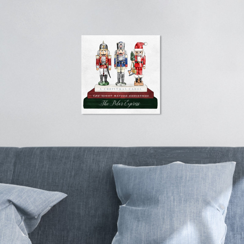«Holiday Nutcracker Books», peinture sur toile, Toile tendue, H 12 po x l 12 po x P 1,5 po
