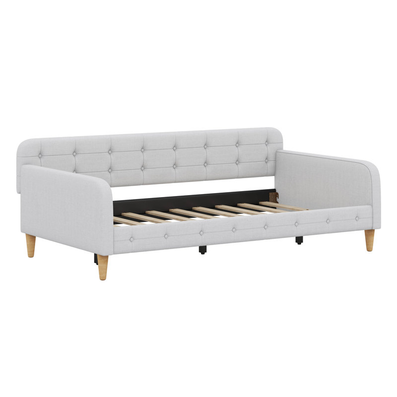 Lit de jour rembourré avec 4 pieds de soutien, Simple, Beige