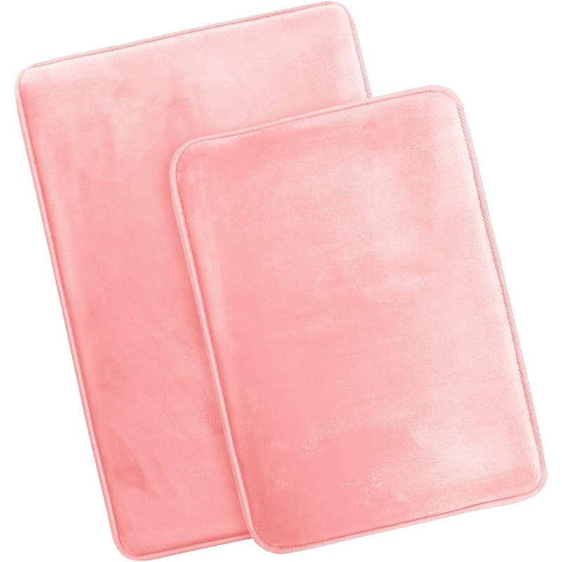 Steph Luxury Ultra Soft and Absorbent Memory Foam Bath Rug Set with Non-Slip Backing, Small: 17"W x 24"L / Large: 20"W x 34"L