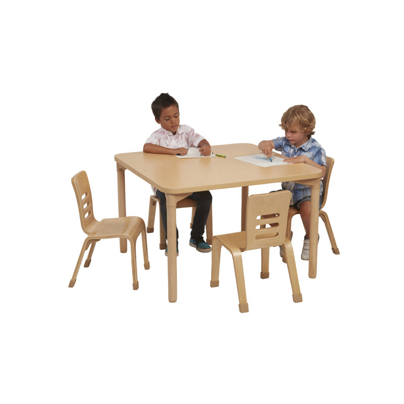 Carré - Table d'activités pour étudiants, H 18 po x L 30 po x l 30 po, Érable clair