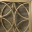 Cloison de foyer Cool Iron, superposition de motifs, panneau simple, écran de panneau de ton doré, cadre avec motif géométrique,