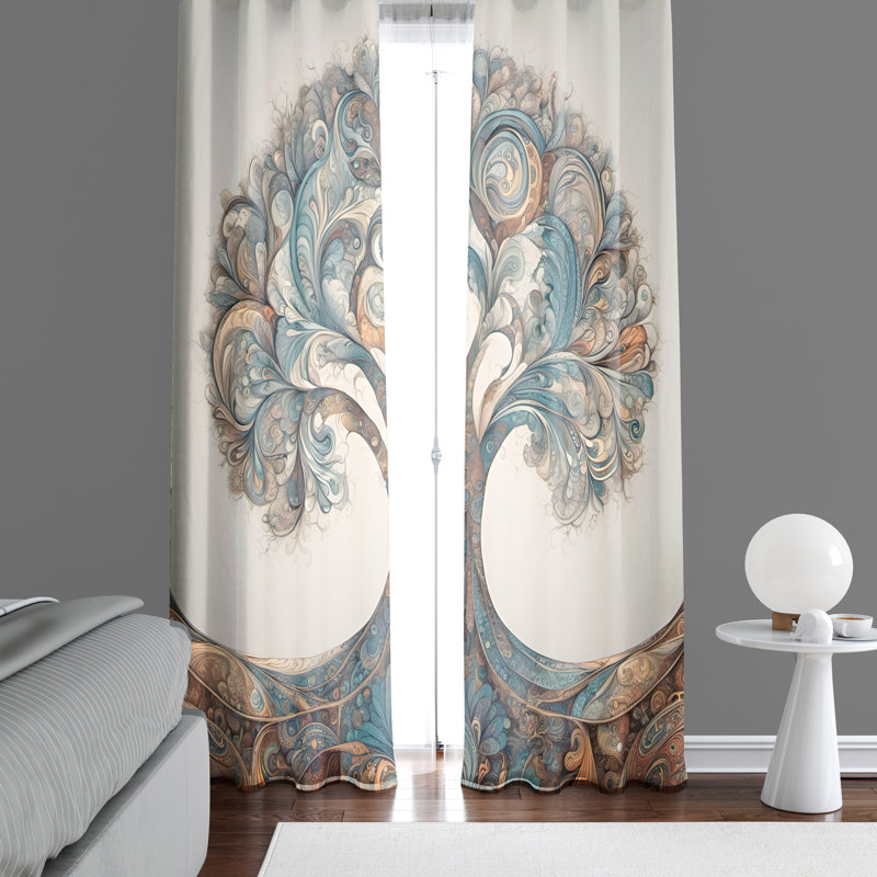 Paire de rideaux semi-transparents en polyester Charmain, L 40 po x L 52 po