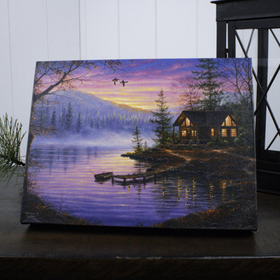 Morning Mist 8x6 Lighted Tabletop Canvas
