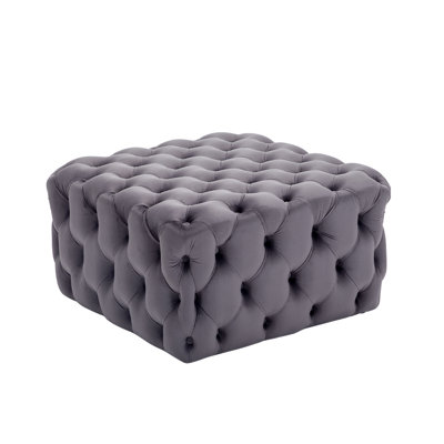 Eskew 100cm Wide Velvet No Pattern Cube Ottoman with Storage