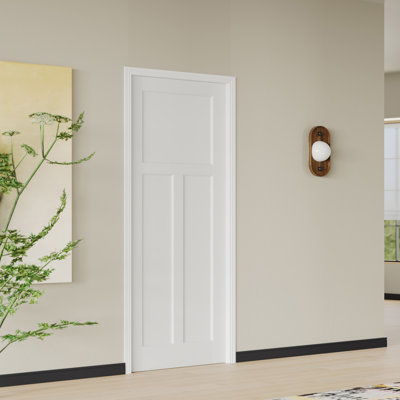 Porte intérieure avec cadre assorti - Porte de garde-manger intérieure en MDF blanc de style Shaker en forme de T