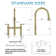 KPAIDA Bridge Kitchen Faucet with Pull Down Sprayer, 3 Hole 8 Inch Kitchen Sink Faucet