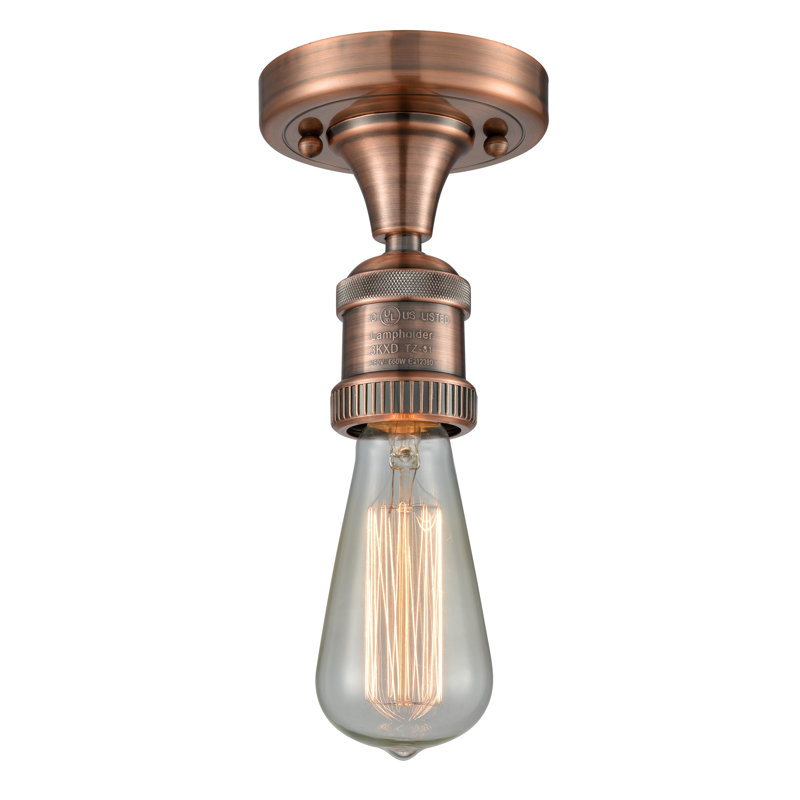 Alger Semi Flush Mount, Antique Copper
