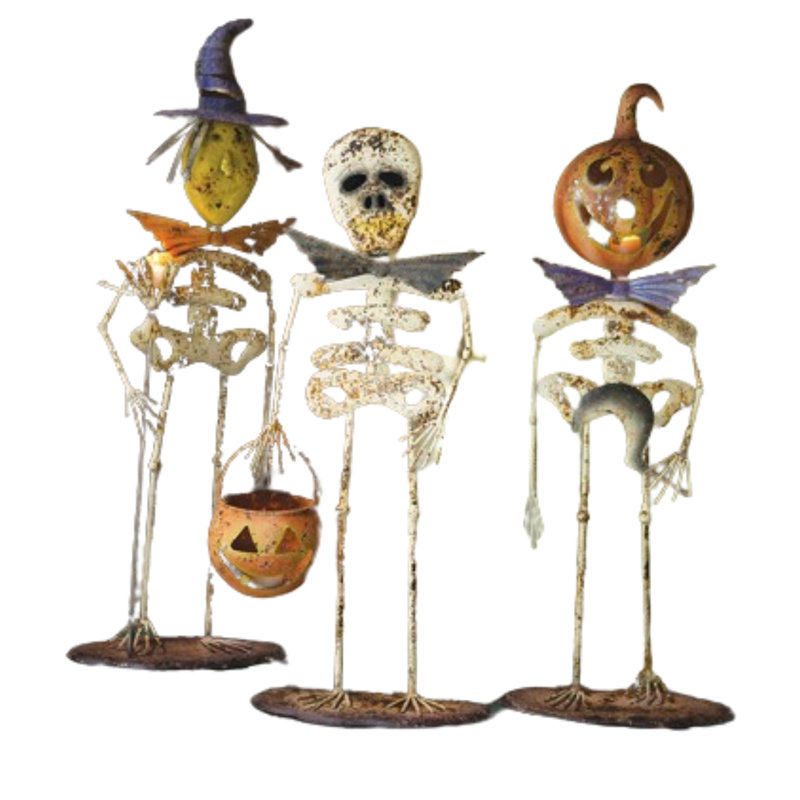 Ensemble de créatures d'Halloween - métal vieilli - 29,75 pouces de hauteur, 3 pièces