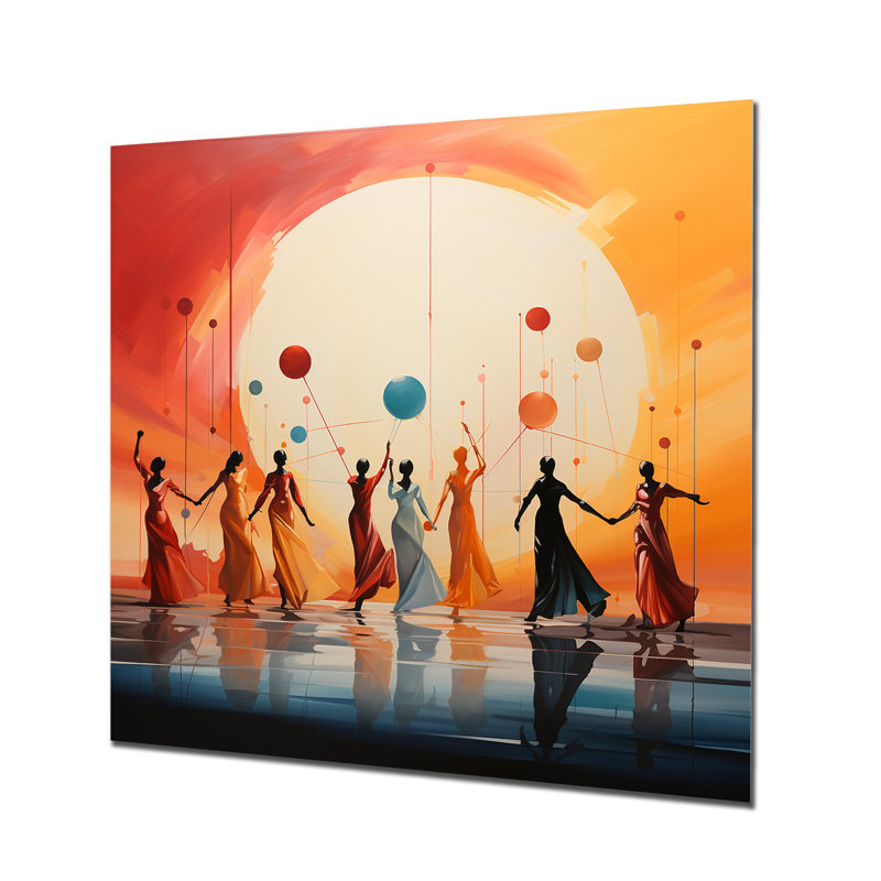 Jaune synchronisé Dance Rhythms I - art mural en métal Dance, H 16 po x l 16 po
