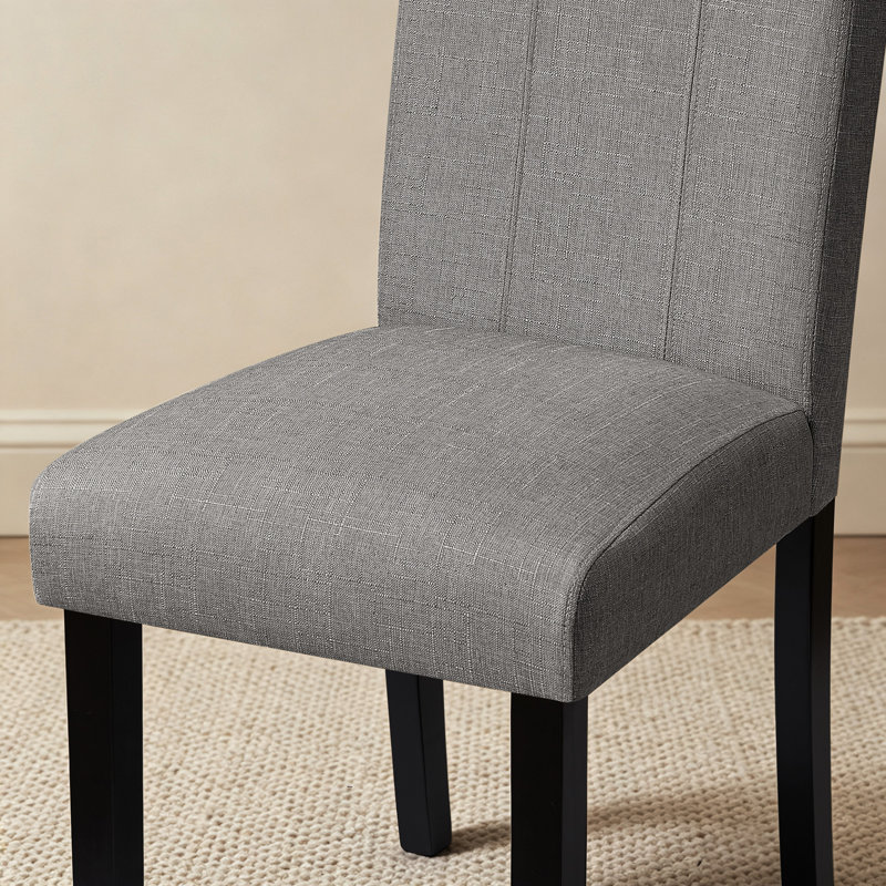 Chaises parsons rembourrées en lin Selema, Gris