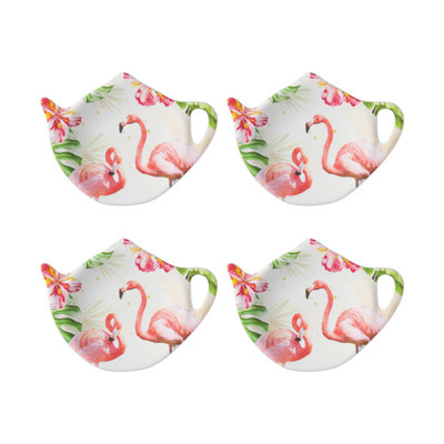 Set of 8 Teabag Holder Flamingo