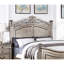 Très grand lit, argent antique, style américain de luxe avec détails artisanaux, taille, cadre de lit champagne