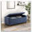Boucle Upholstered Bench Flip Top Storage Bench,Solid Wood Legs-1939817537