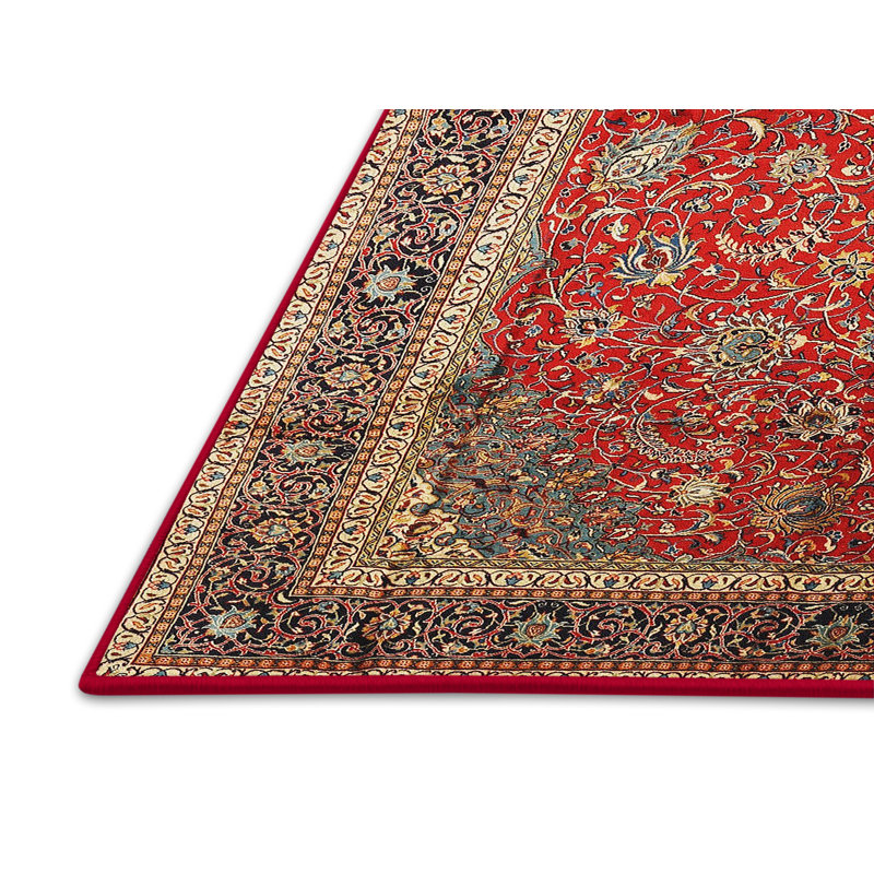 Tapis traditionnel rouge / gris / orange Datura, Rectangle 8 pi x 10 pi