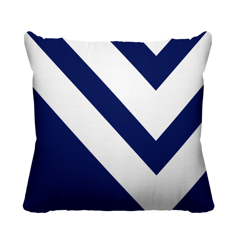 Coussin décoratif intérieur / extérieur Dwight, 19 po x 19 po, Bleu marine, Carré
