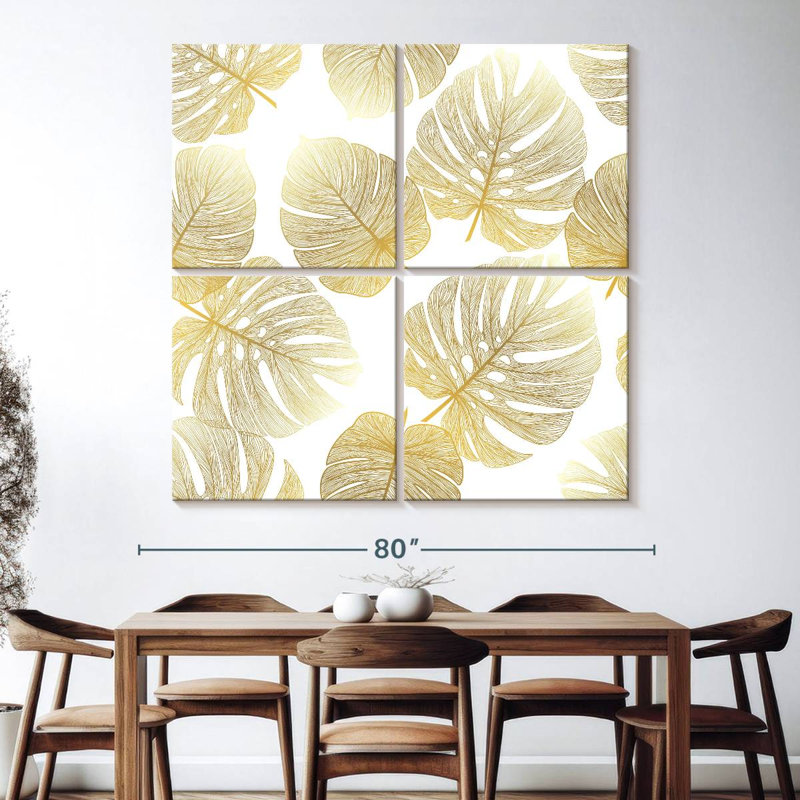 Feuilles d'or Harnek, H 74 po x l 74 po
