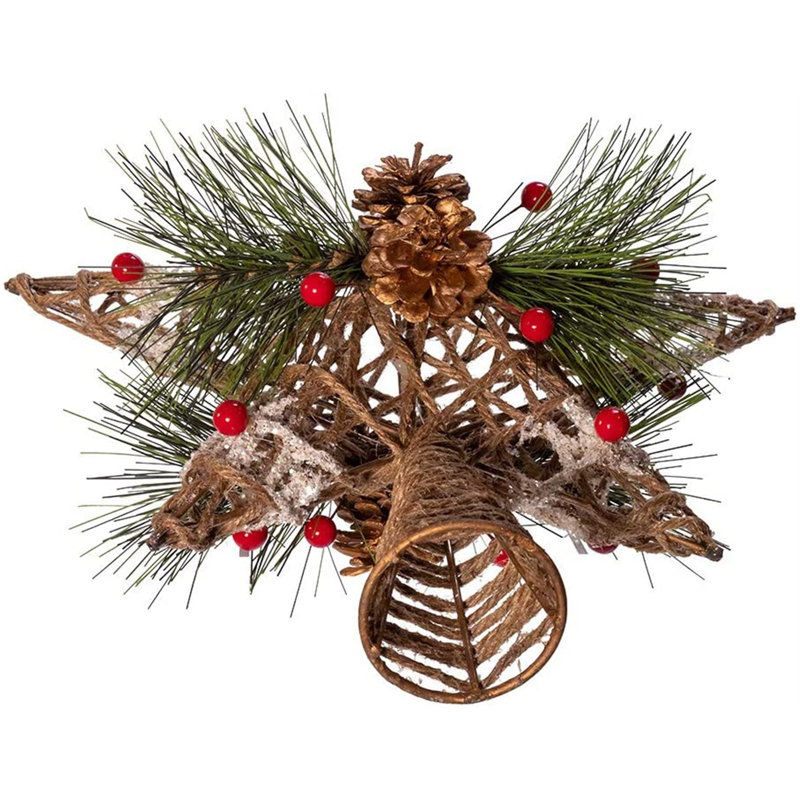 Natural Star with Pinecones Tree Topper