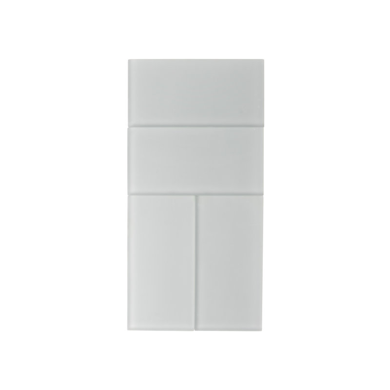 6'' x 3'' Glass Subway Wall Tile, Gray