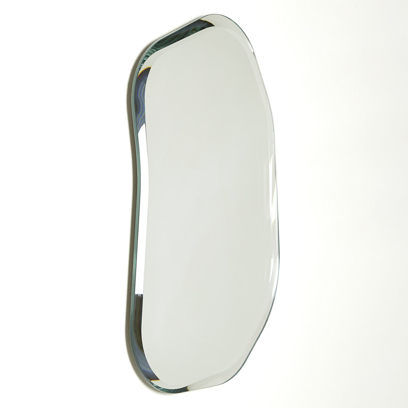 Sophisticated Silver Bevel Wall Mirror by Italian Artisans