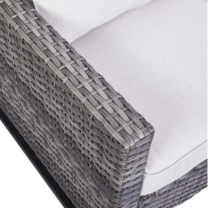 Canapé d'extérieur en osier avec coussins Brittane, Beige