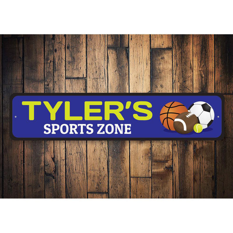 Plaque en aluminium Sports Zone, H 6 po x l 24 po x P 0,063 po